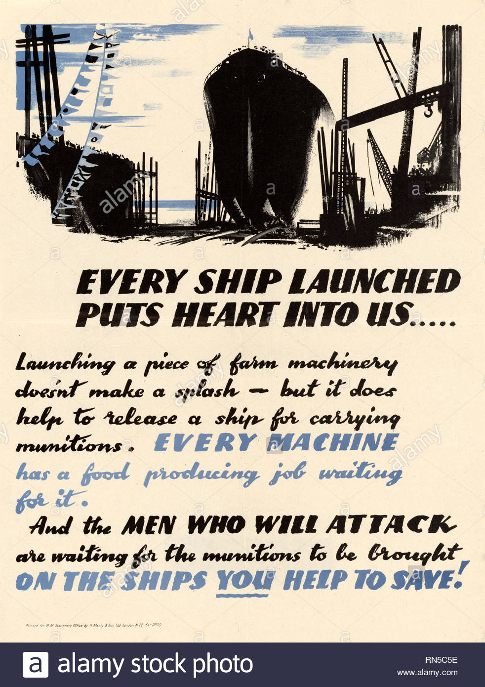 British Guerra Mundial 2 cartel propagandístico de Información Pública Foto de stock