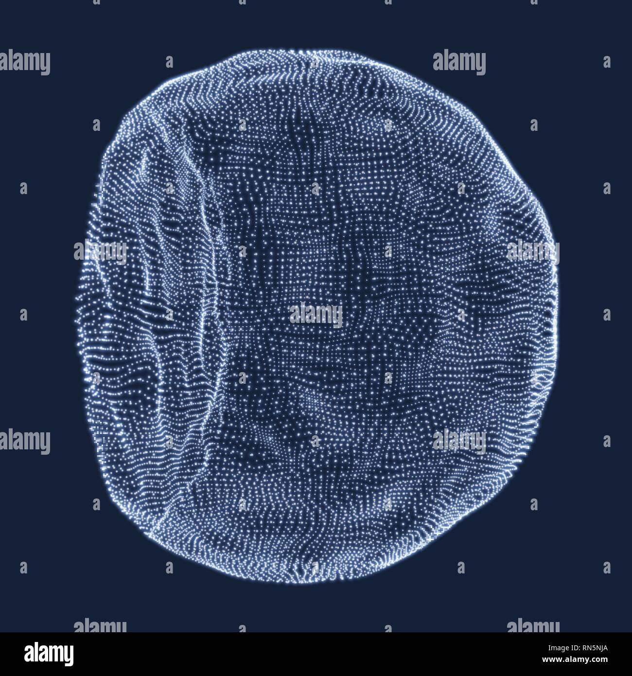 La media esfera compuesta de puntos. Cuadrícula abstracta. Ilustración de semi-esfera. 3D Diseño de red. Concepto de tecnología. Ilustración vectorial. Ilustración del Vector