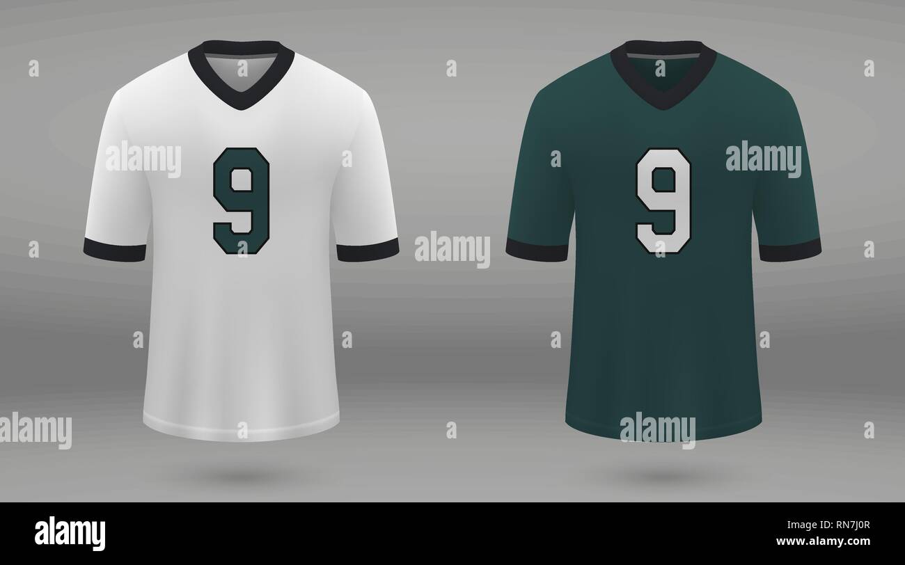 Realista jersey de fútbol americano Philadelphia Eagles, camisa plantilla  para el juego. Ilustración vectorial Imagen Vector de stock - Alamy