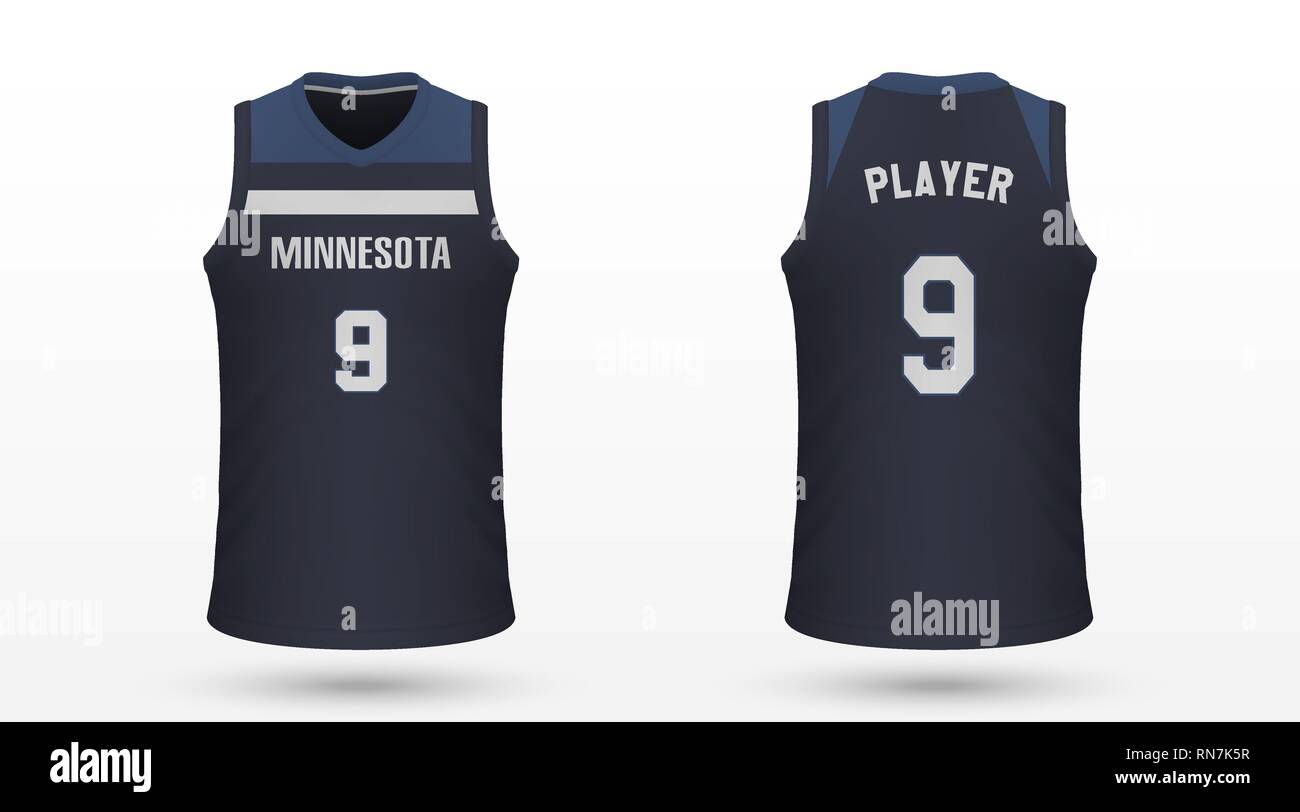 Camiseta deportiva realista Timberwolves de Minnesota, Jersey plantilla  para kit de baloncesto. Ilustración vectorial Imagen Vector de stock - Alamy