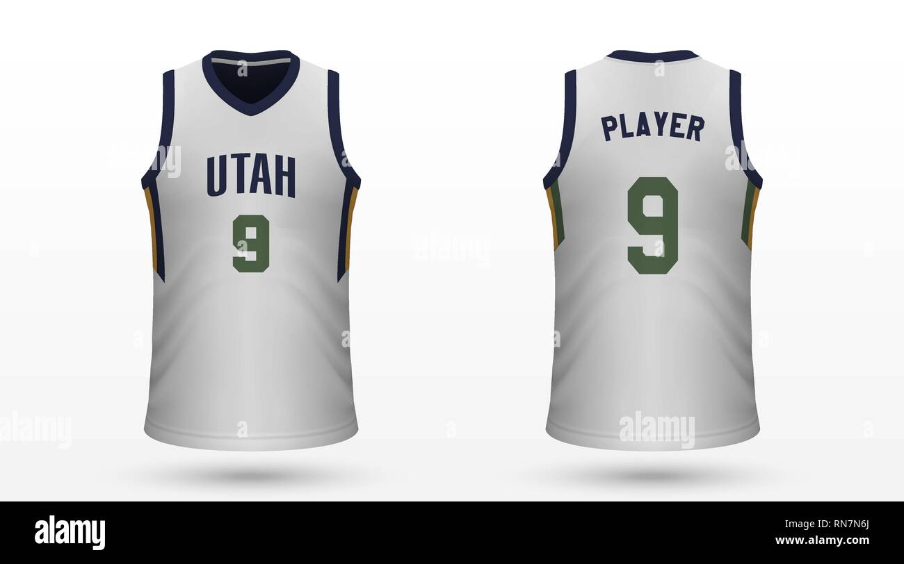 Timor Oriental reserva esposas Camiseta deportiva realista Utah Jazz, Jersey plantilla para kit de  baloncesto. Ilustración vectorial Imagen Vector de stock - Alamy