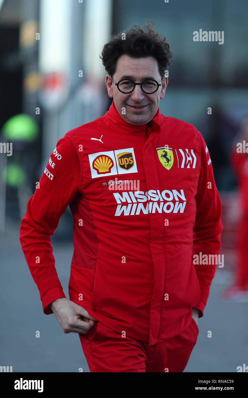 Montmelo, Barcelona, España. 18 de febrero de 2019. Mattia Binotto principal equipo de la Scuderia Ferrari durante el primer día de pruebas de invierno de F1 Foto de stock