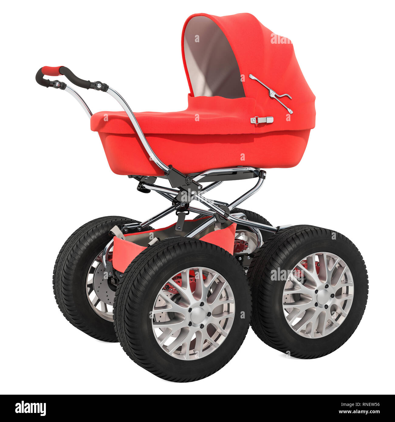 Un twin rojo doble carro cochecito de bebé Fotografía de stock - Alamy