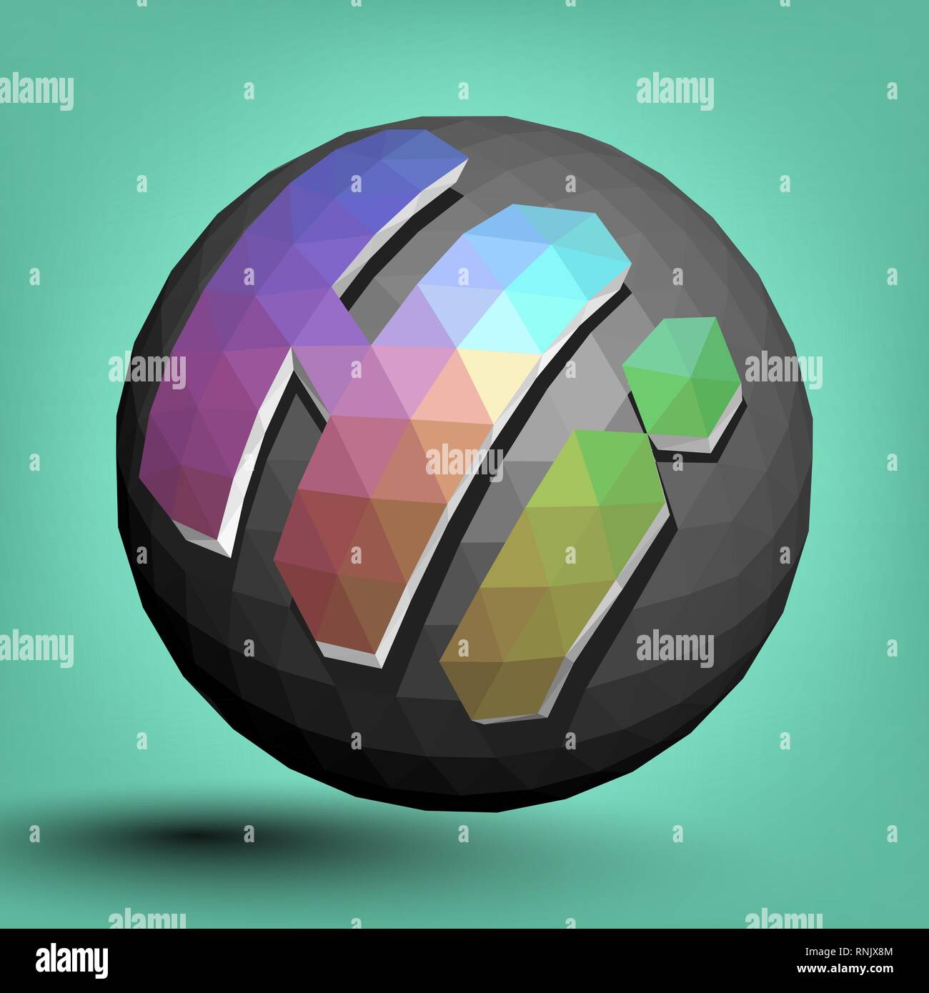 3 dimensión la bola de color. Ilustración del Vector
