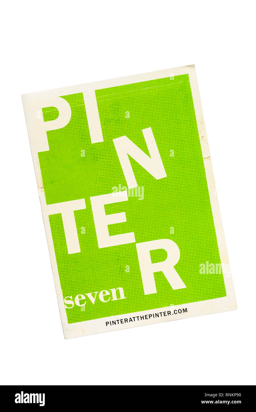 2019 Programa de Pinter siete. Séptimo en Pinter en la producción de todos Pinter Harold Pinter's obras cortas en una temporada en el teatro de Pinter. Foto de stock