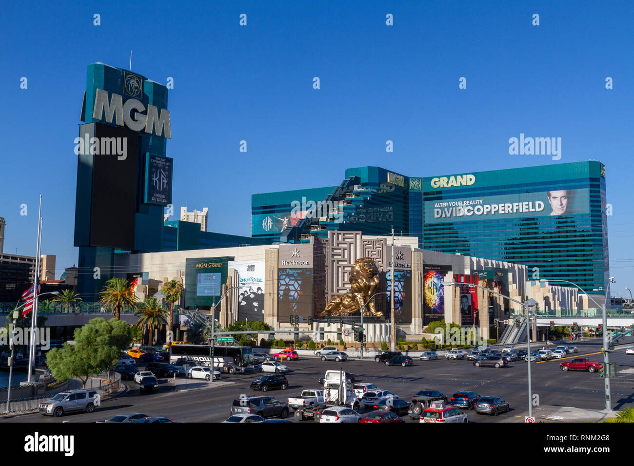 El MGM Grand Hotel de Las Vegas, en el Strip de Las Vegas, Nevada, Estados Unidos. Foto de stock