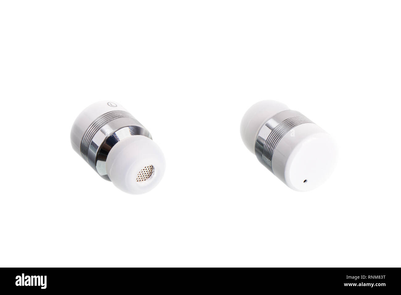 Auriculares Bluetooth inalámbricos inalámbrica, aislado en blanco Foto de stock