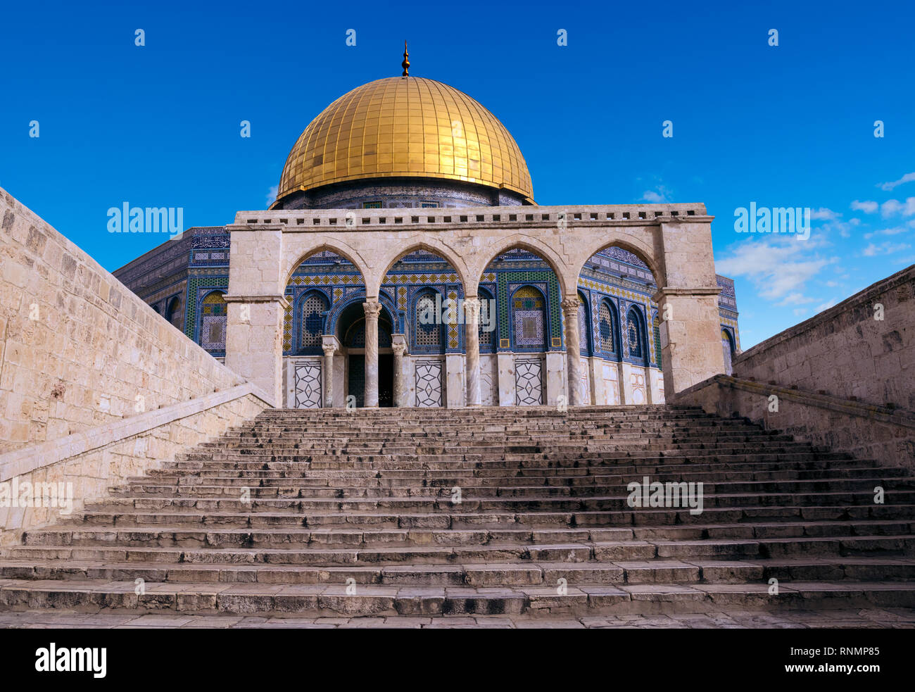 La cúpula de la roca, la Mezquita Islámica del Monte del Templo, en Jerusalén, Israel, Oriente Medio Foto de stock