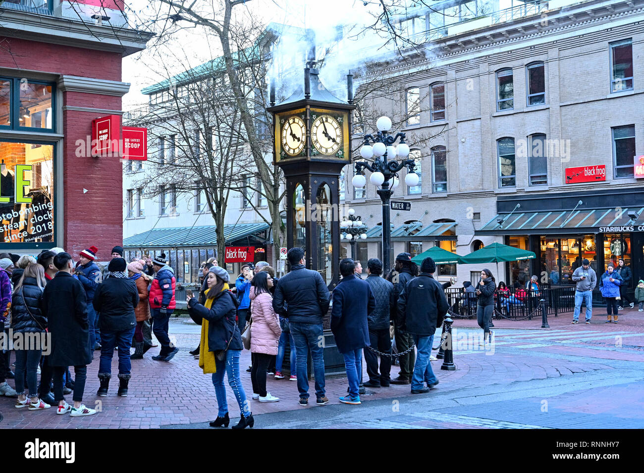 Reloj de vapor, Gastown, Vancouver, British Columbia, Canadá Foto de stock