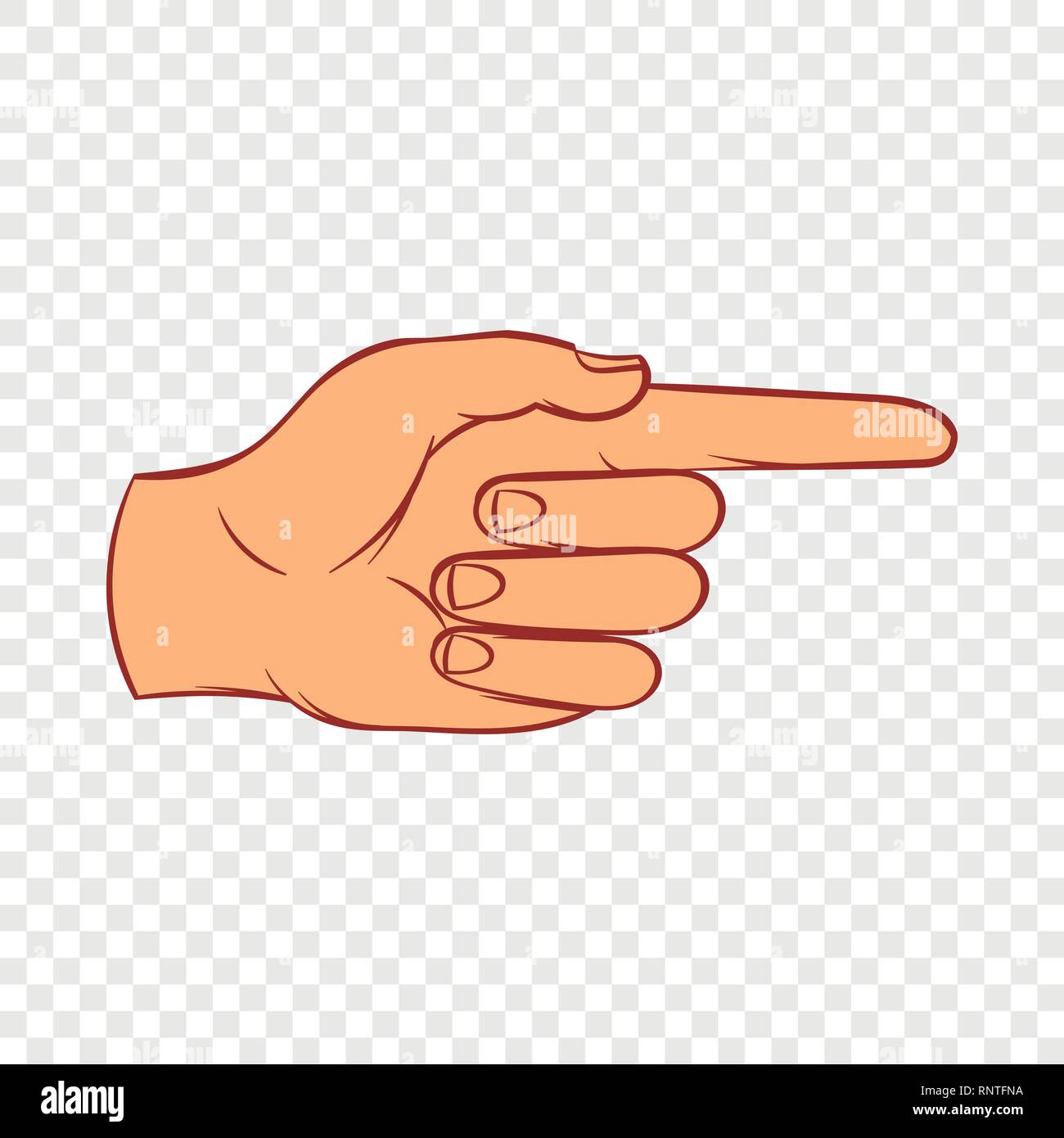 Señalando la mano icono gestual, estilo de dibujos animados Imagen Vector  de stock - Alamy