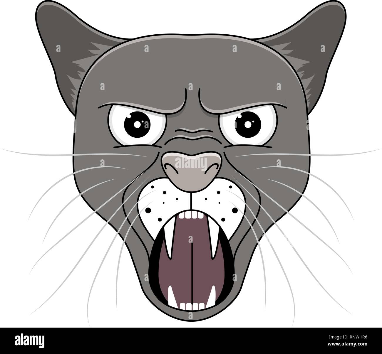 Cabeza de puma en el estilo de dibujos animados. Kawaii animal Imagen  Vector de stock - Alamy