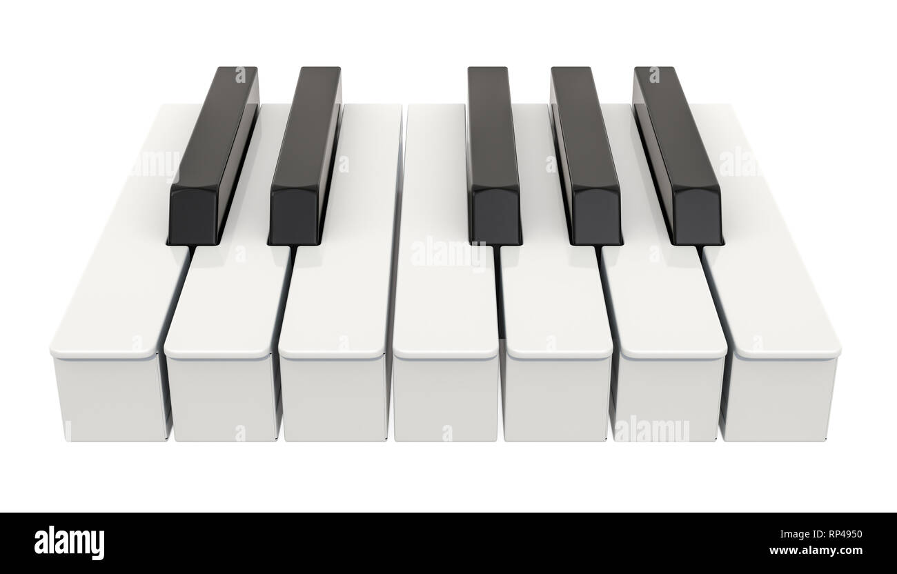 7 Tecla de piano, una octava. Concepto de música. 3D rendering aislado  sobre fondo blanco Fotografía de stock - Alamy