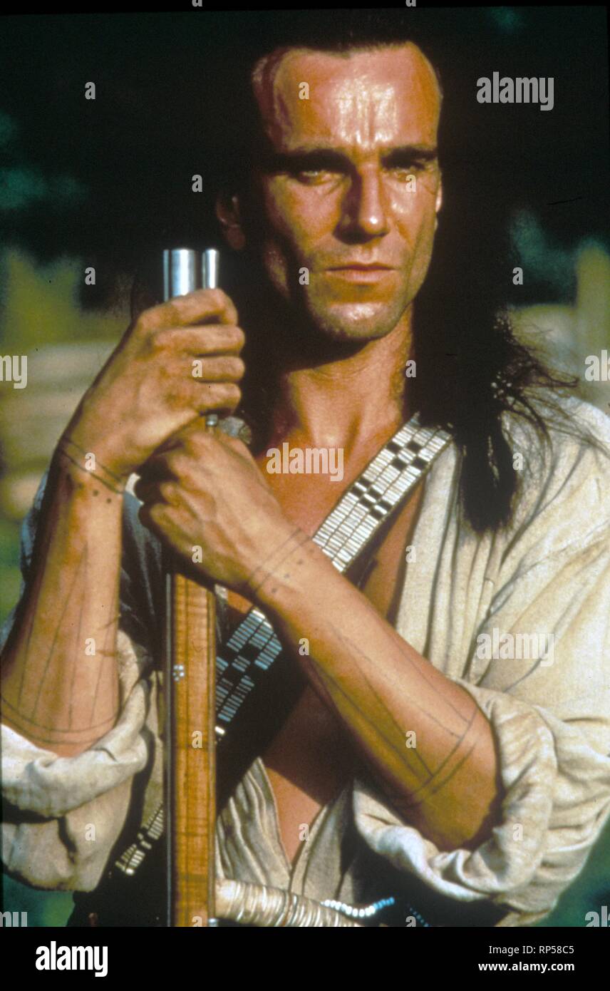 DANIEL DAY-Lewis, el último de los mohicanos, 1992 Foto de stock
