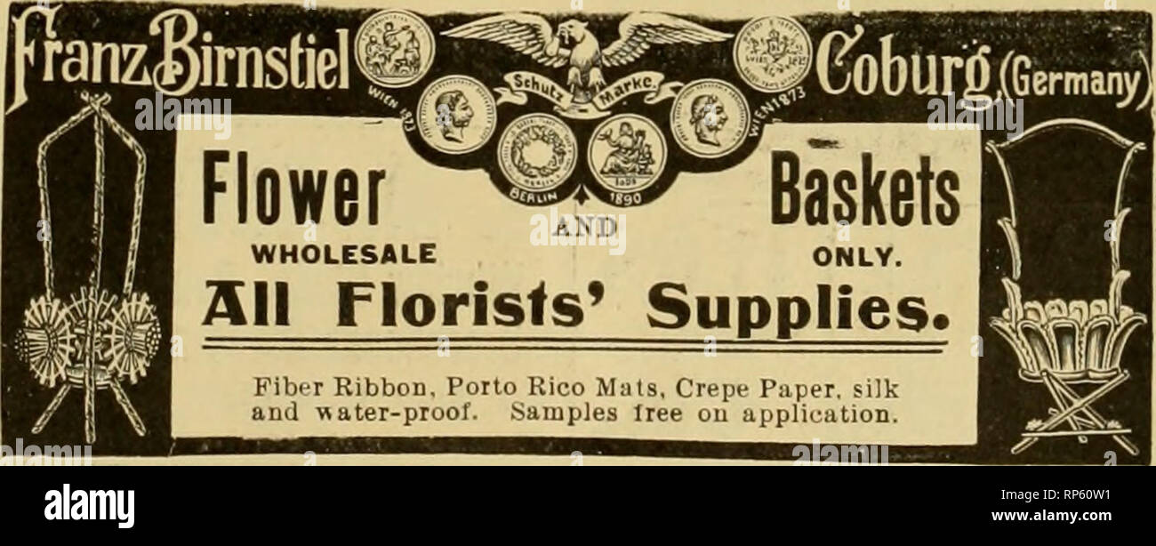 . La florería americana : una revista semanal para el comercio. La floricultura; floristerías. %MC^ El Estándar absolutamente fiable BUG KILLER. 'I'él Almacenamiento de tabaco .V Tradipg Company, Louisville. Kentucky. AniPrir")n siempre hacer negocios, ItmVI I van ?^^^. ^ys everyda j"d> yo lOnSXS ^^y°'"^^ ^° vacaciones, "tP" "V /tUd en casa y en el extranjero. r--^ I La altura del IHE la Temporada 1 Y aquí viene BAYERSDORFER &Amp; CO. con cada suministro de accesorios y opciones que se invoca en un negocio de floristería, pruebe una muestra de un caso de nuestra hermosa fantasía cestas de flores y cesta revestido de estaño Jardi- nieres fo Foto de stock