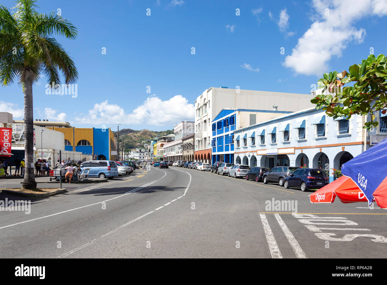 Compartimento superior Street, Kingston, San Vicente y las Granadinas, Antillas, Caribe Foto de stock
