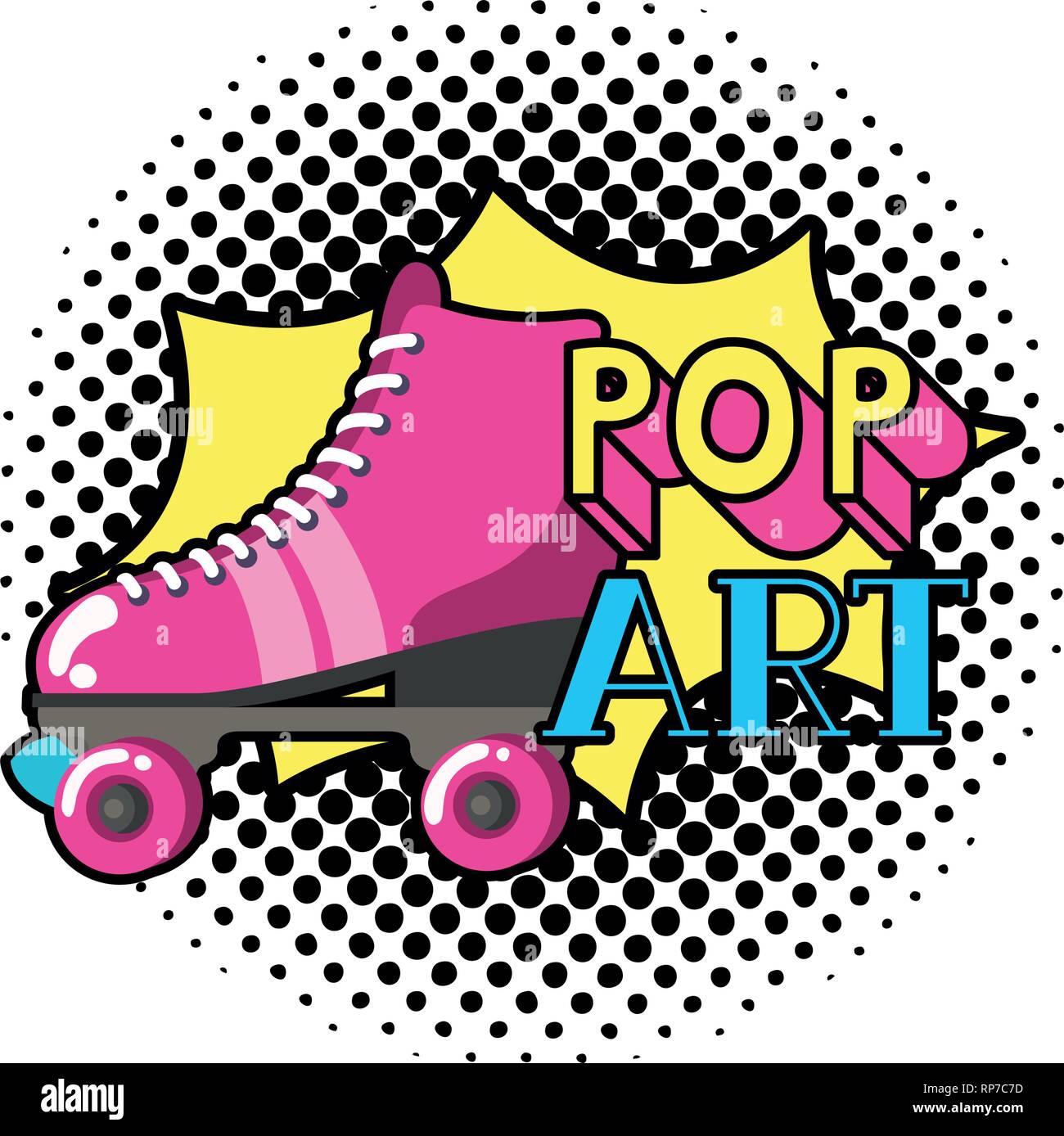 Patines icono pop art Imagen Vector de stock - Alamy