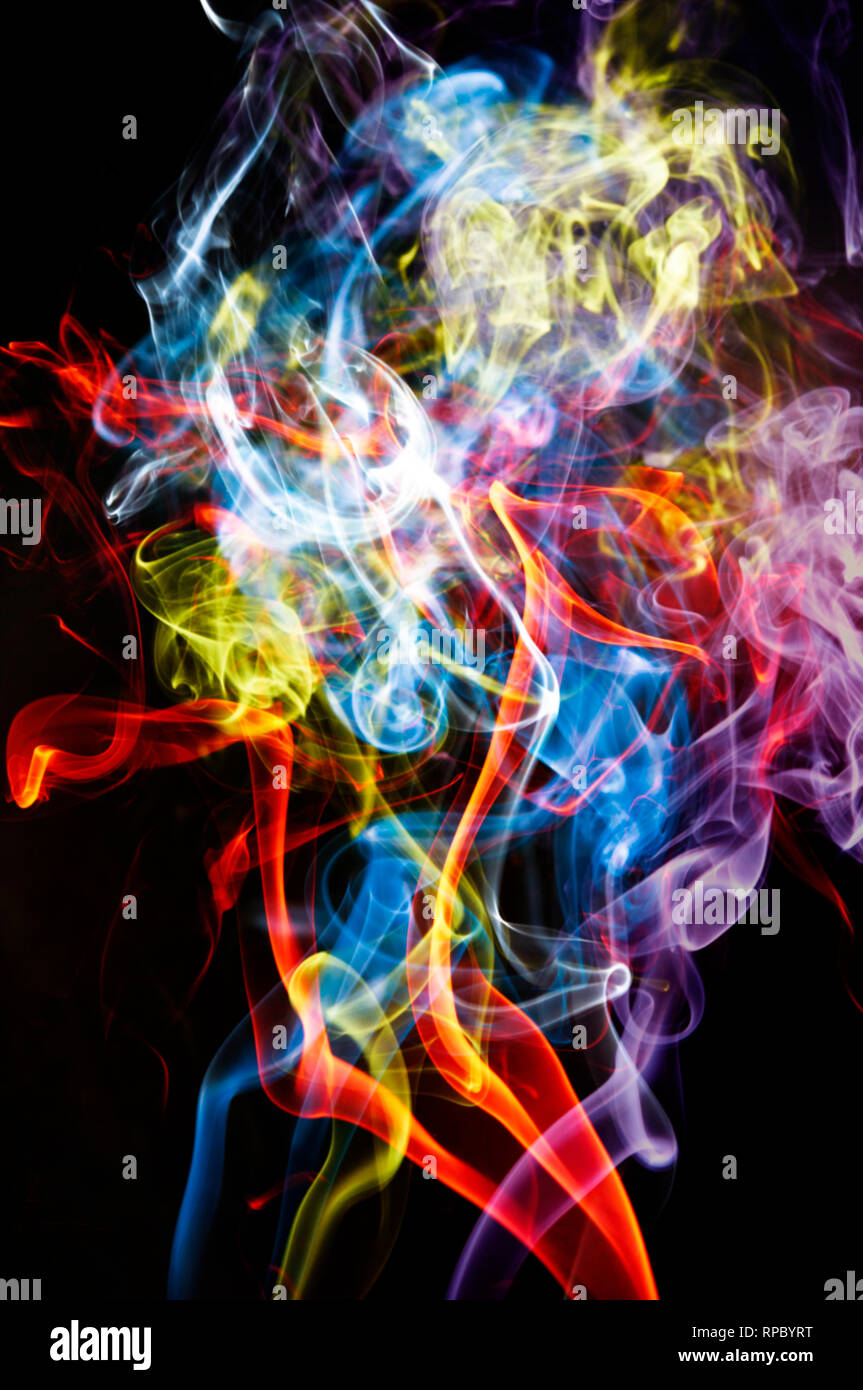 Resumen de antecedentes coloridos de humo Foto de stock