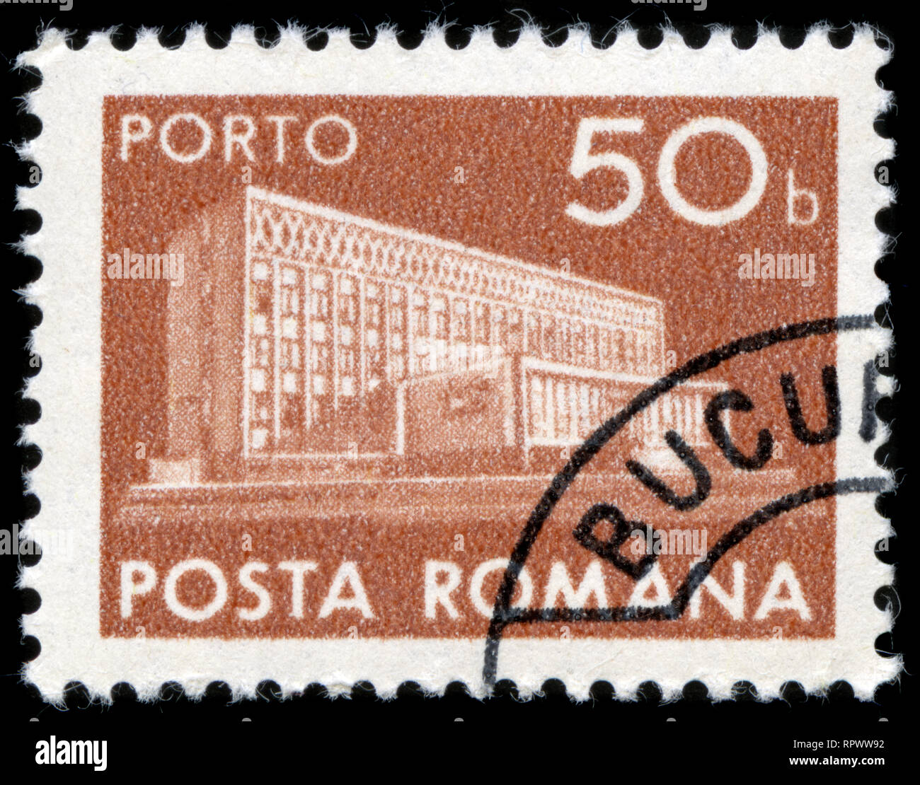 Sello de Rumanía en los servicios de correos y telecomunicaciones III serie  publicada en 1974 Fotografía de stock - Alamy