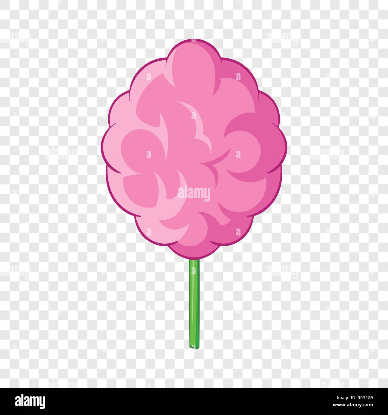 Pink Cotton Candy, icono de estilo de dibujos animados Imagen Vector de