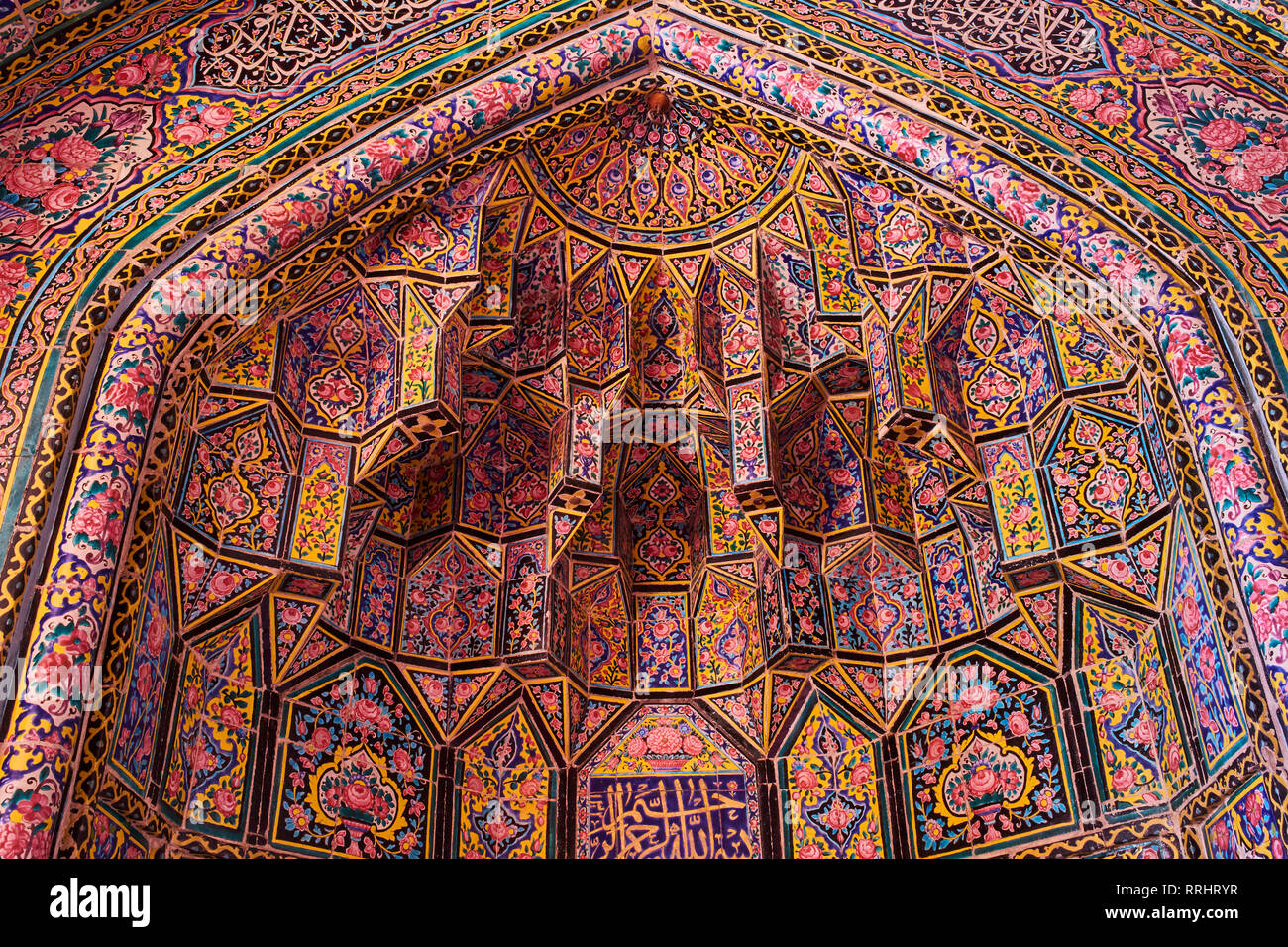Nasir al Molk Mosque, Shiraz, provincia de Fars, Irán, Oriente Medio Foto de stock