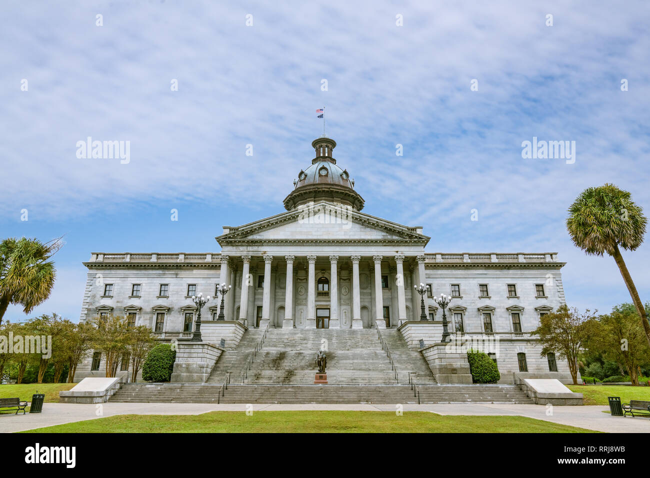 El exterior del edificio del Capitolio de Carolina del Sur en Columbia, SC Foto de stock
