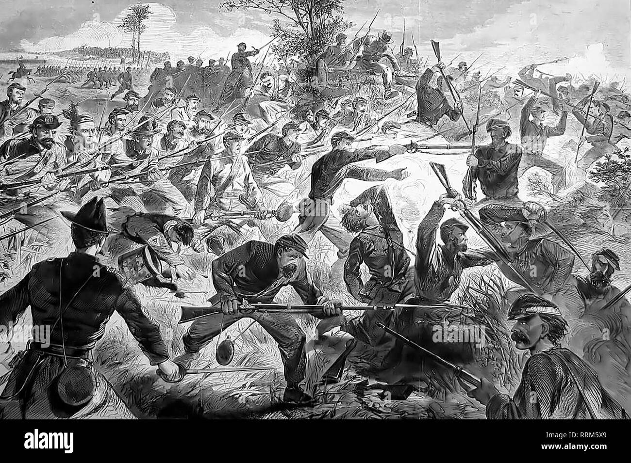 La guerra de la Unión, 1862 - Una carga de bayoneta Foto de stock