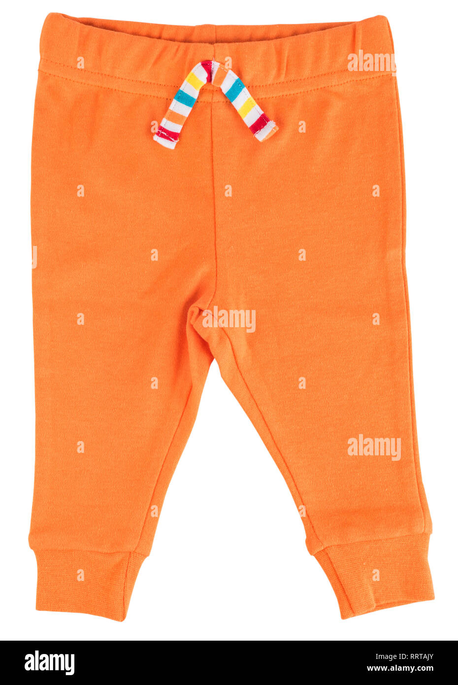 Naranja pantalón bebé aislado en blanco Foto de stock