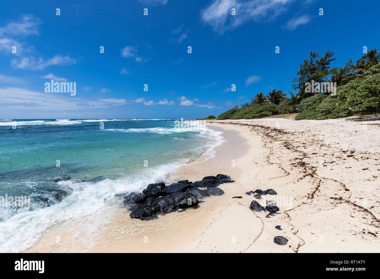 Mauricio, en la costa oriental, el Océano Índico, de Flacq, Playa Foto de stock