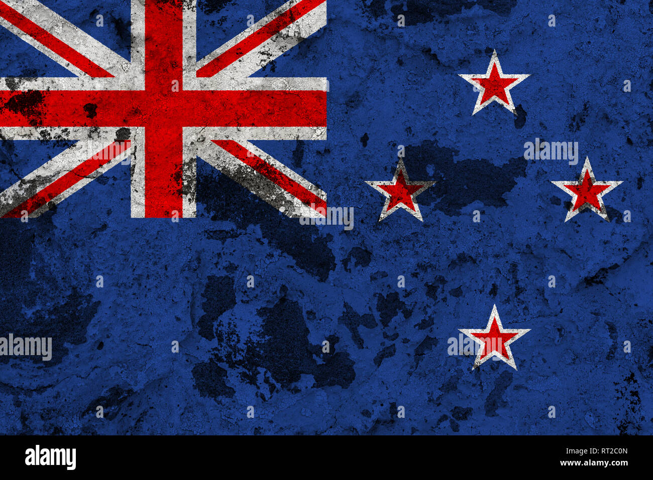 Bandera De Nueva Zelandia Sobre La Muralla Antigua Grunge Antecedentes Patrioticos La Bandera Nacional De Nueva Zelanda Fotografia De Stock Alamy