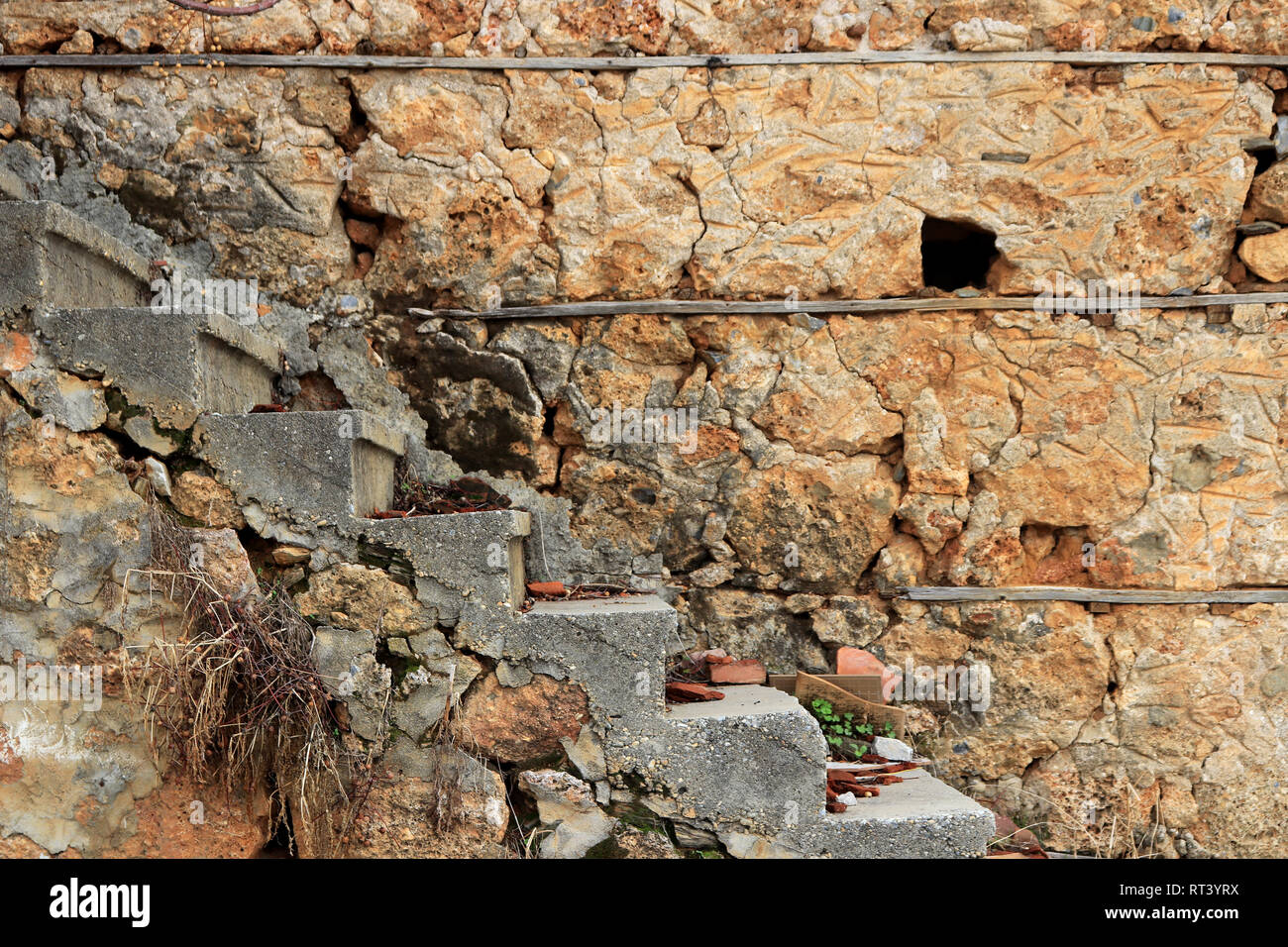 Casa De Shell Rock Adoquines De Mamposteria Con Escaleras De Pared
