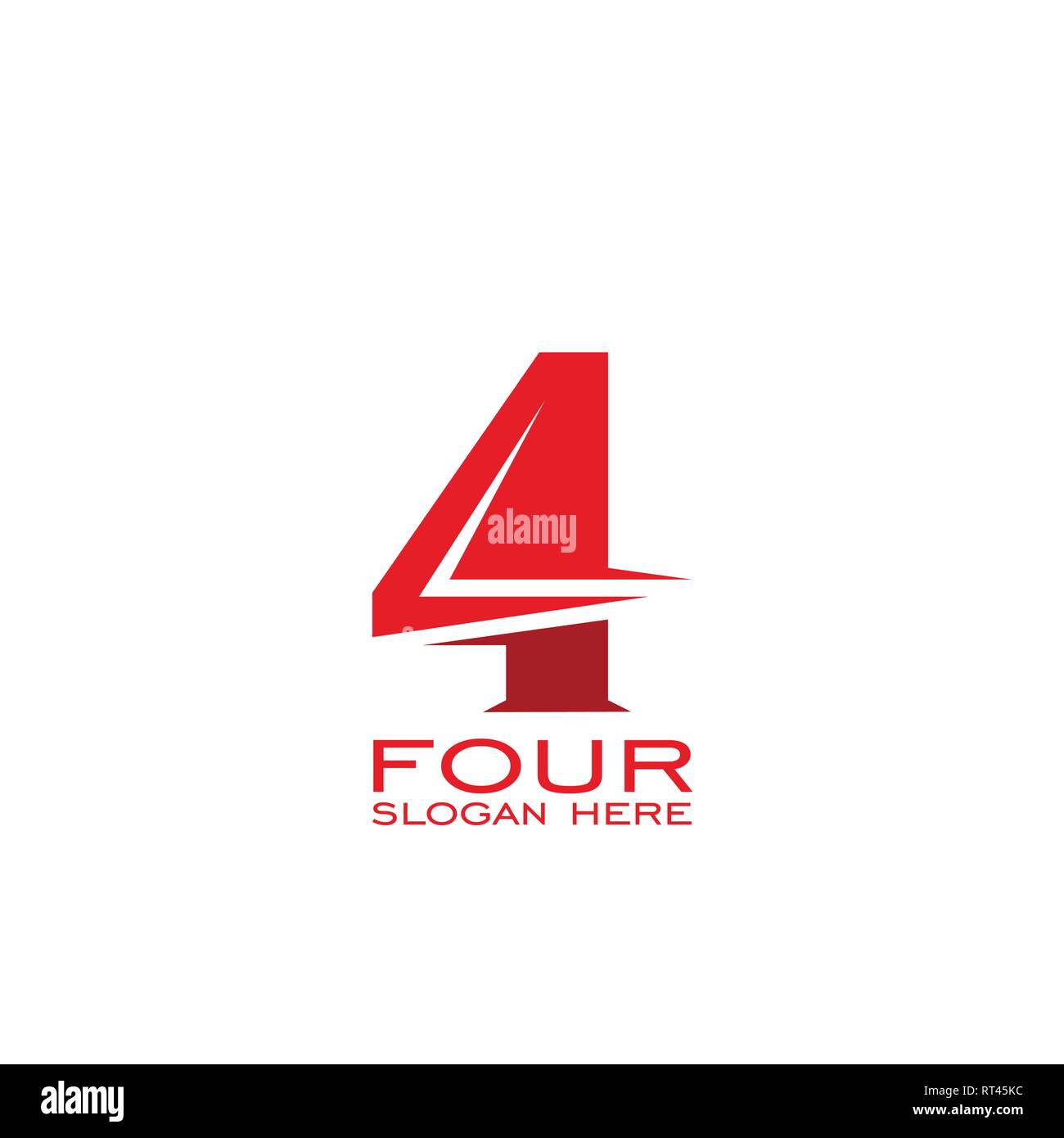 Logotipo de cuatro números 4. Diseño de Logotipo Logotipo gráfico