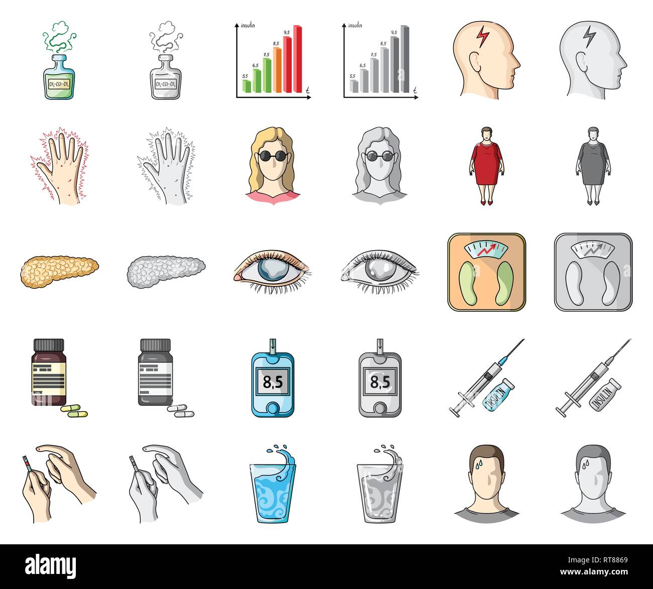 Alcohol,apple,cómic,monochrom,collection, córnea  diseño,diabetes,diabético,dieta,enfermedad,elevadas,endocrinología,exceso,ojo,gordura,vidrio,Gafas, glucómetro,glucosa,gráfico,lado,daños,jefe,salud,icono,ilustración,lesiones,insulina,aislado,nivel,libra  