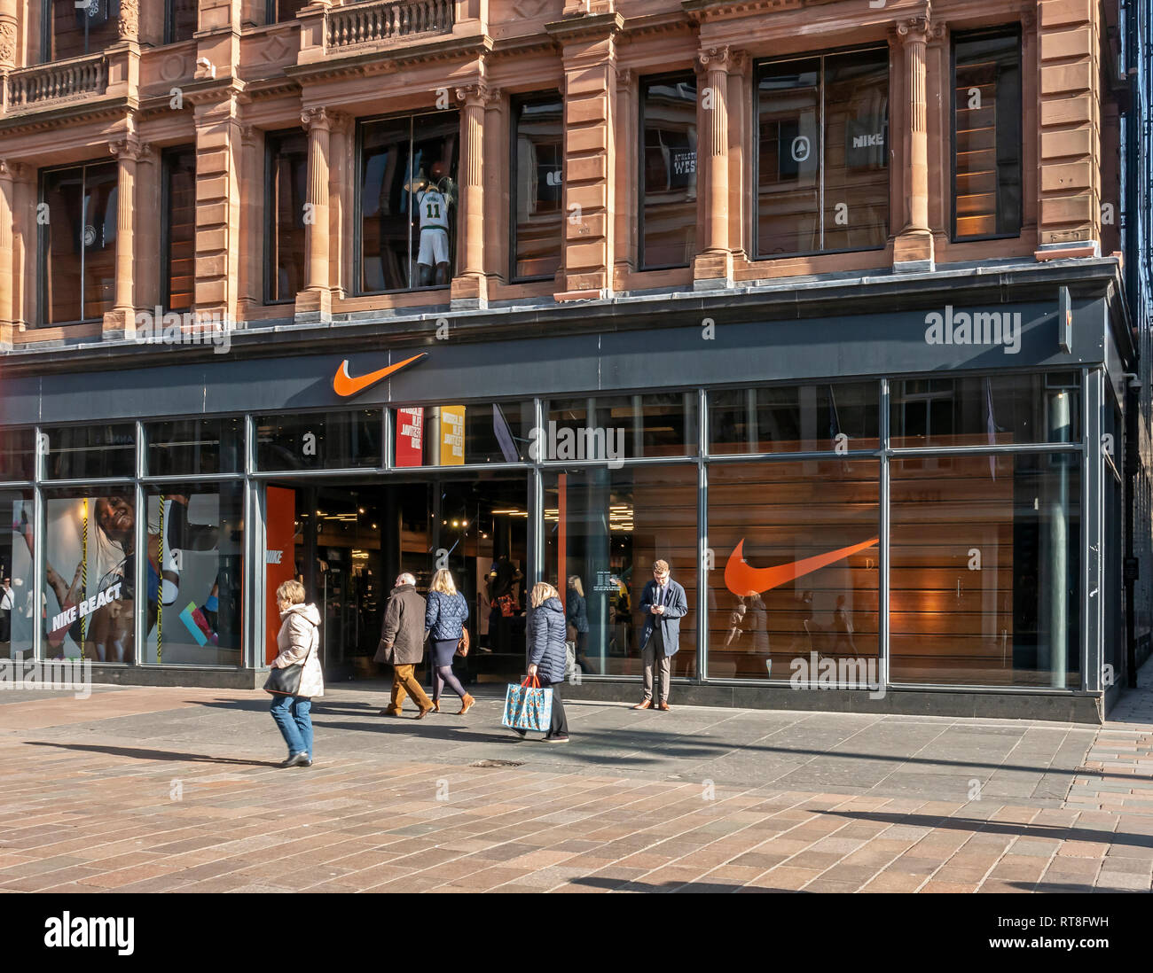 Nike tienda en Buchanan Street Glasgow Scotland Unido Fotografía stock