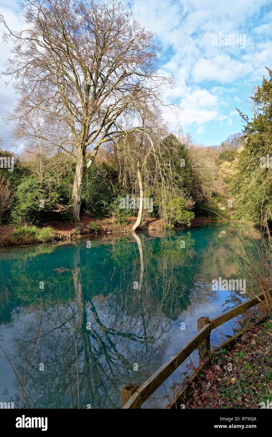 La piscina silenciosa cerca de Albury Guildford, Surrey, Inglaterra Foto de stock