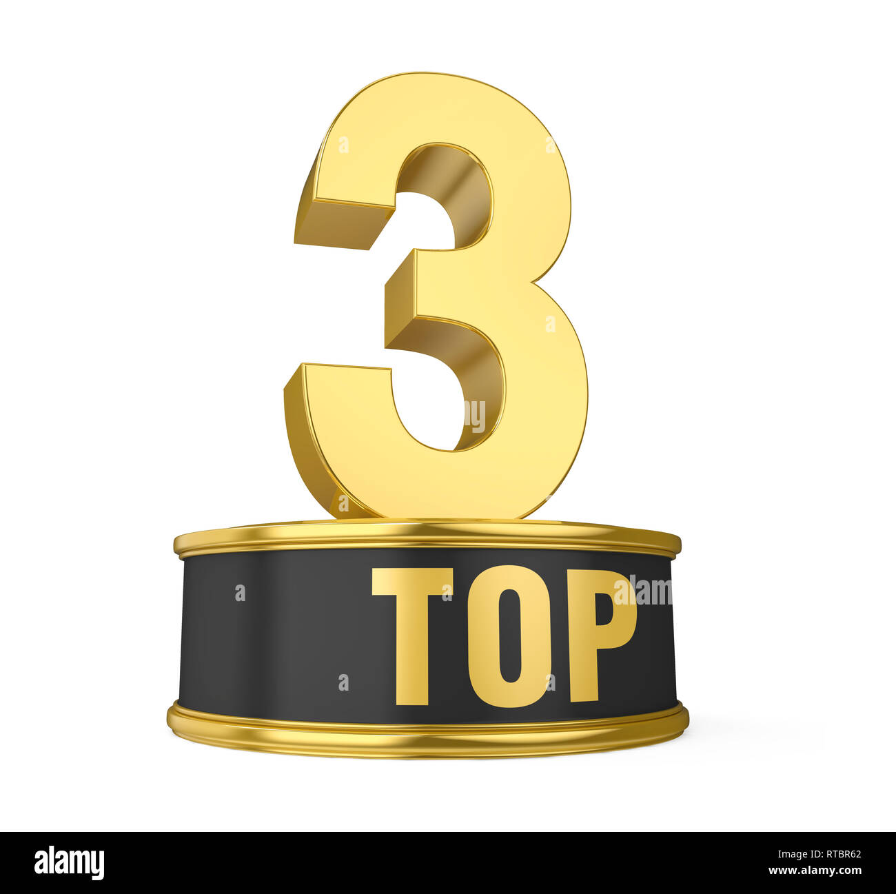 Top 3 en el podio aislado Fotografía de stock - Alamy