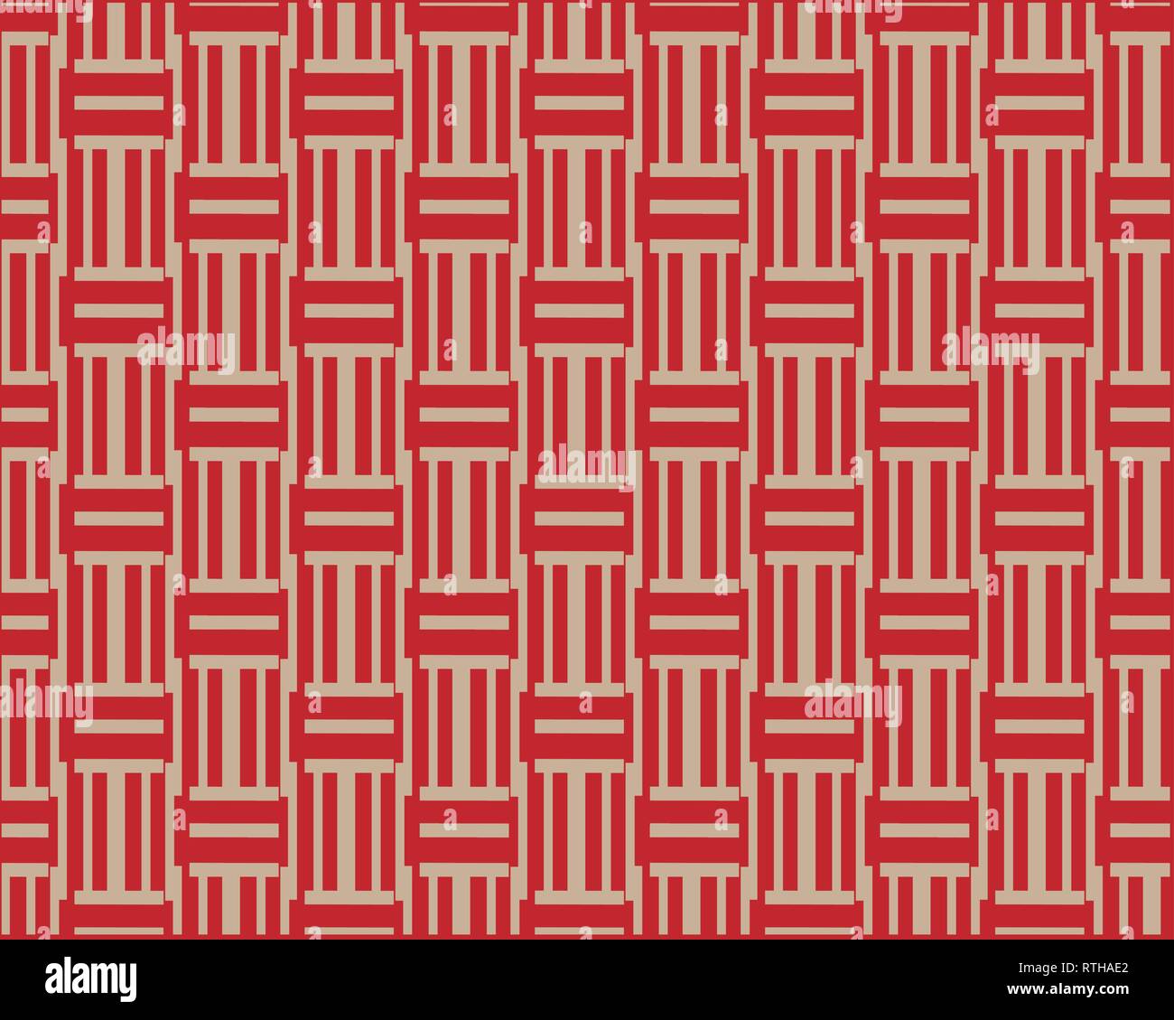 Patrón geométrico con pequeñas líneas rojas patrón tribal vector abstracto geométrico. Ilustración del Vector