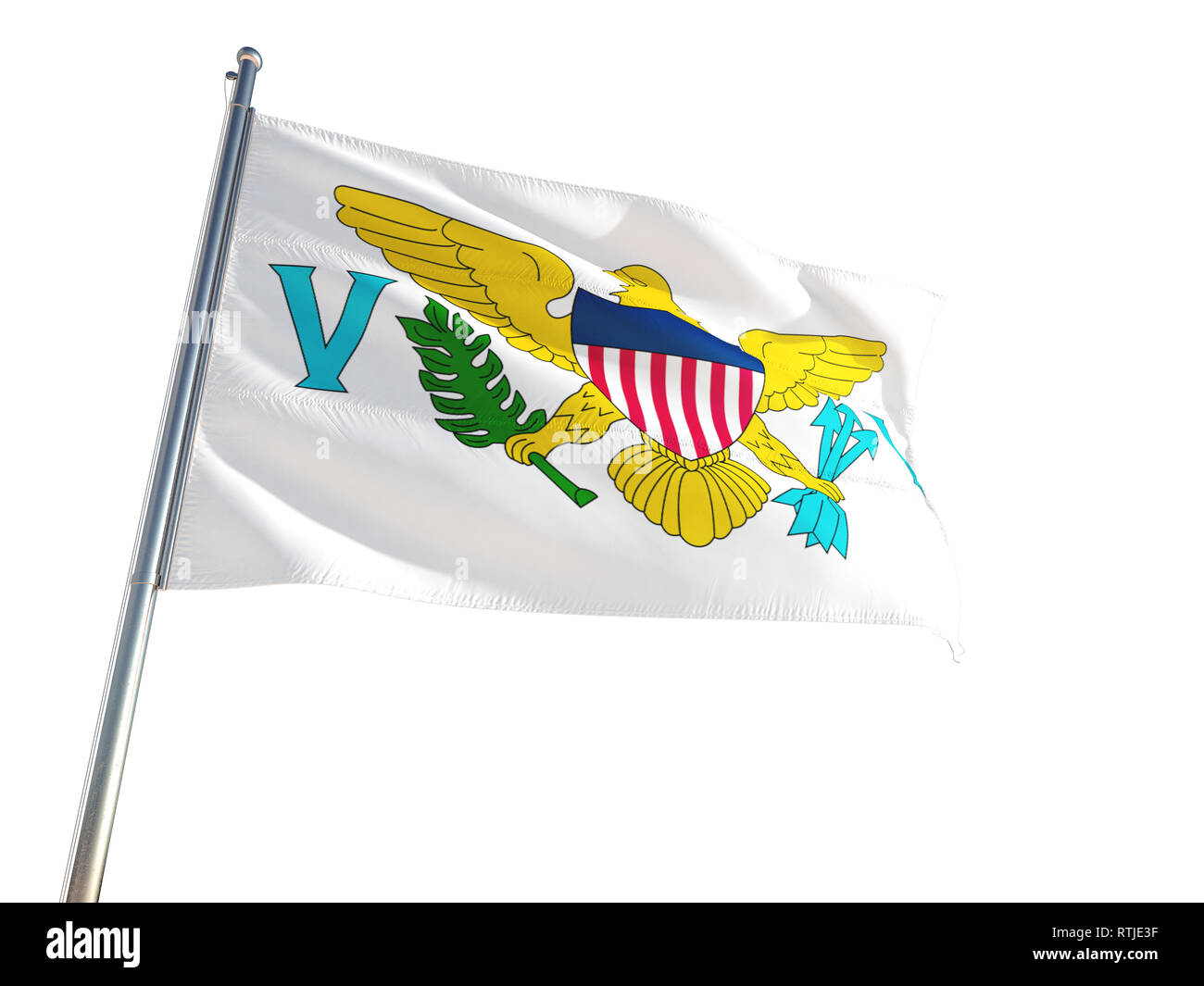 Islas Vírgenes de los Estados Unidos Bandera Nacional ondeando en el