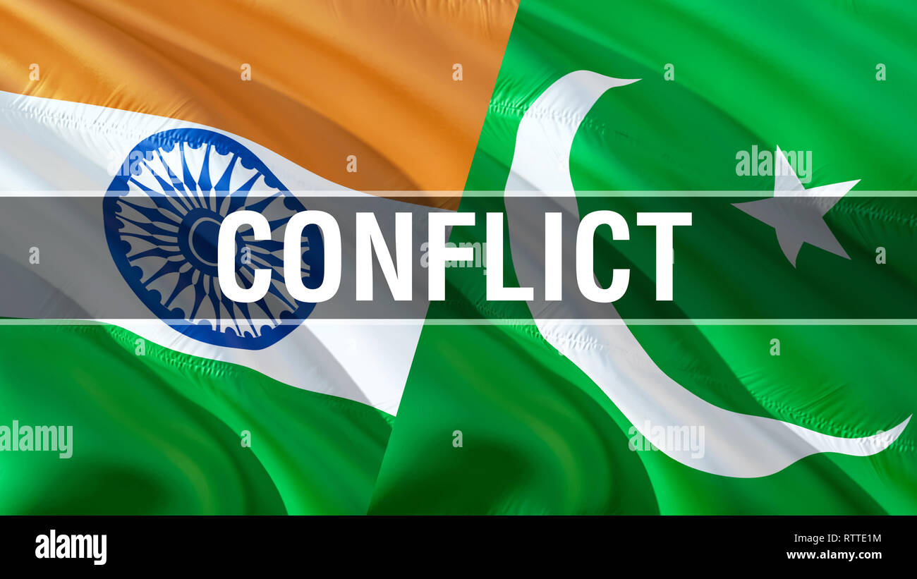 Conflicto En El Pakistan Y La India Banderas Banderas Ondeantes