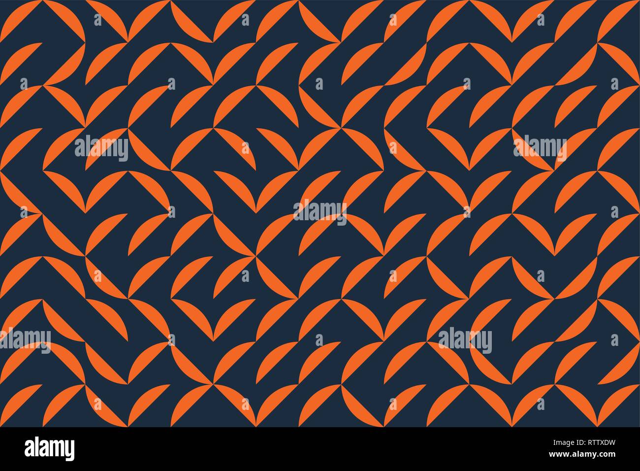 Sin fisuras, la trama de fondo abstracto con formas geométricas circulares. Juguetón, moderno arte vectorial en colores naranja y azul. Ilustración del Vector
