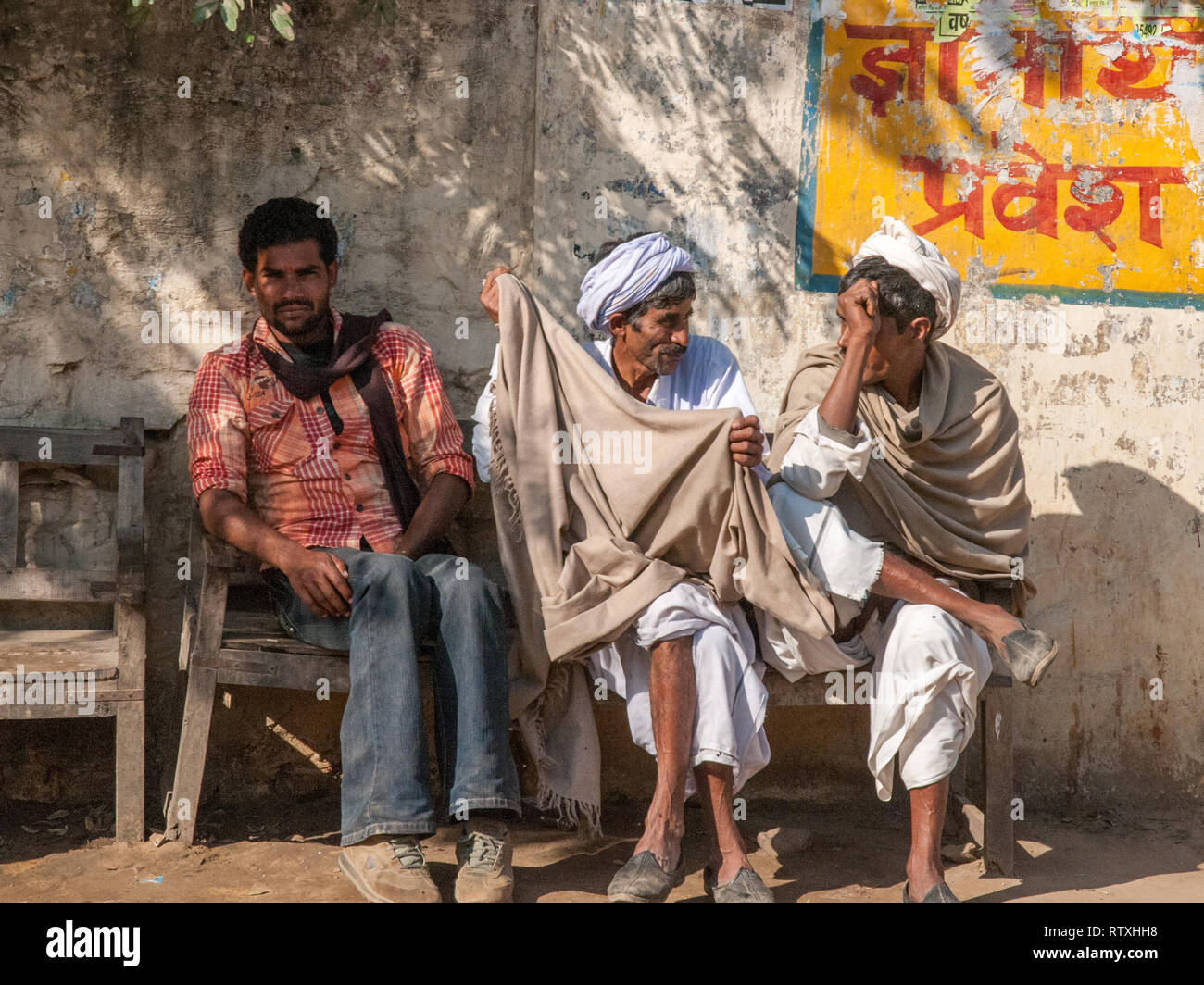La vida de aldea en Rajasthan, India. Rajastán es el mayor stae en India por área. Foto de stock