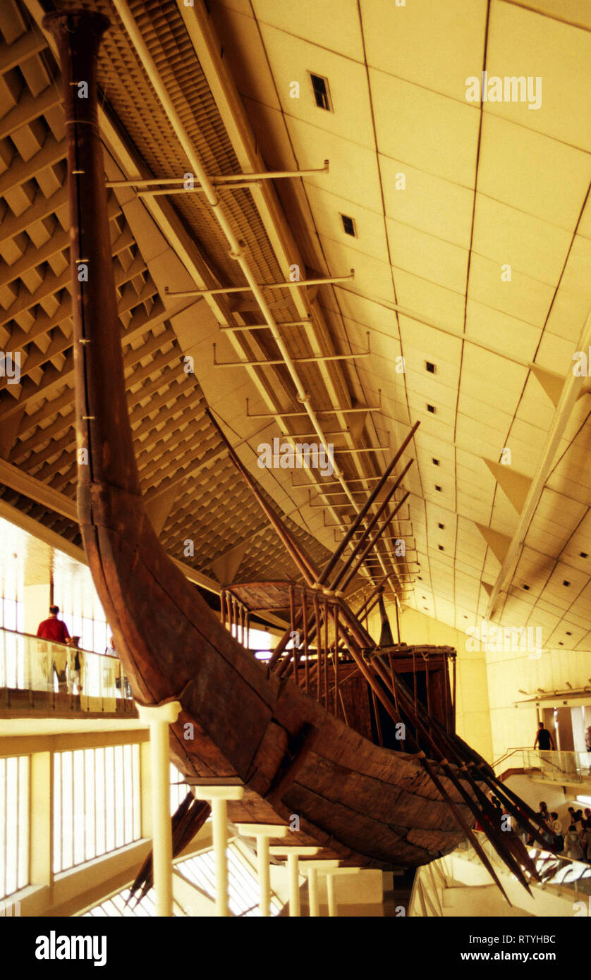 Khufu,Buque Museo Barco Solar de Giza, Egipto Foto de stock
