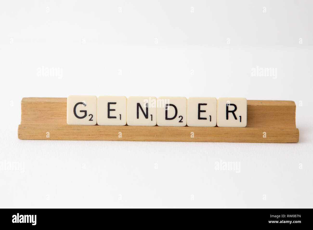 Azulejos deletrear la palabra 'género' Foto de stock
