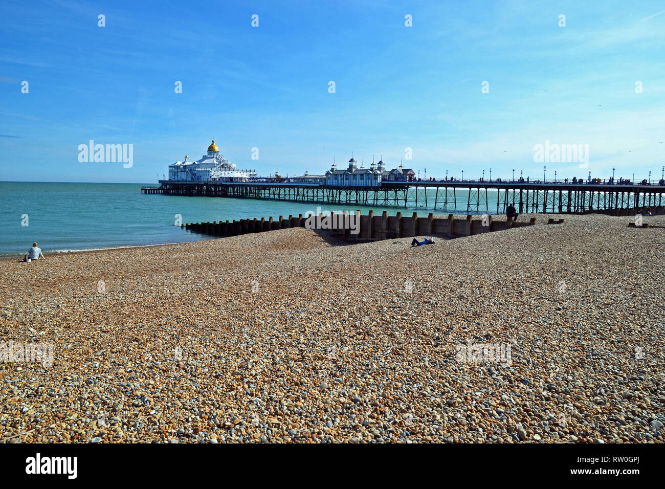 Eastbourne Pier, el Paseo Marítimo de Eastbourne, East Sussex, Reino Unido Foto de stock