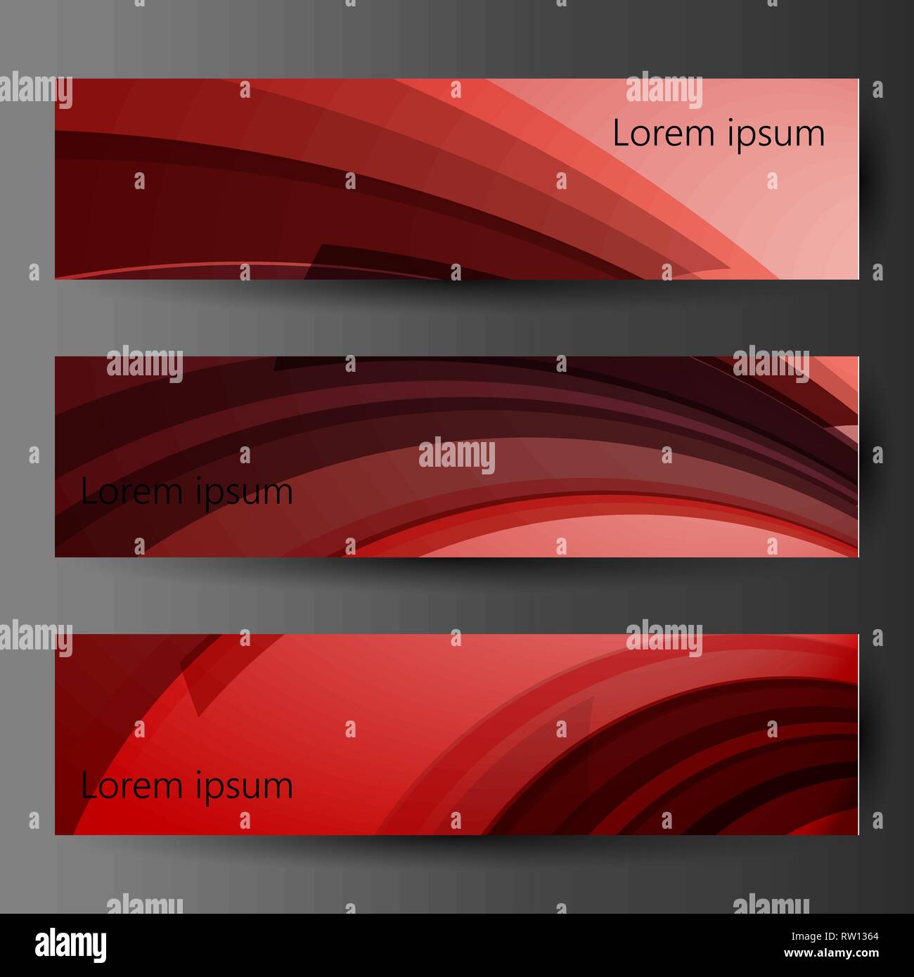Banner o el diseño de la portada, bellos diseños de cabezal de vectores de color rojo Imagen Vector de stock - Alamy