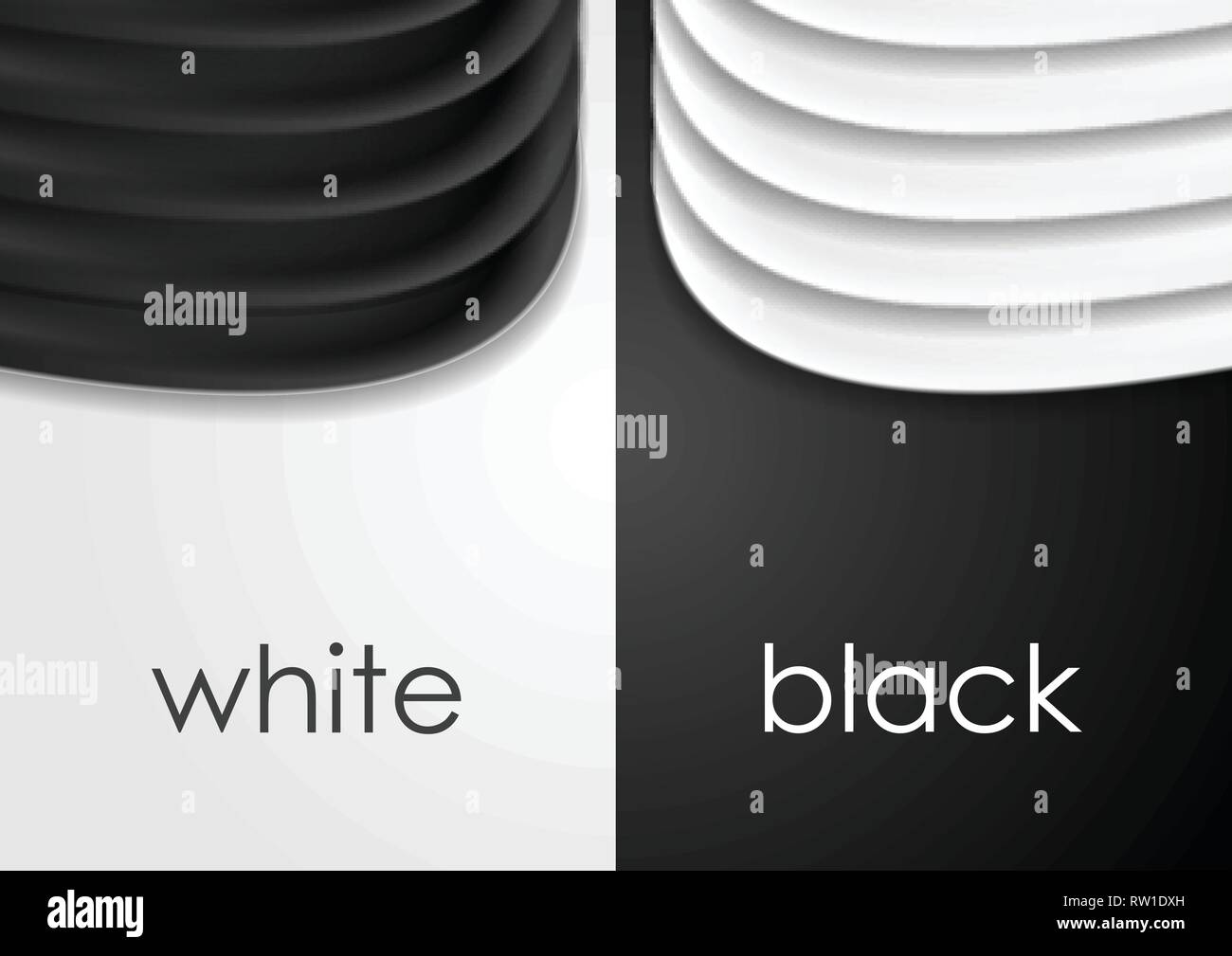 Blanco y negro folletos corporativos ondulante de fondo. Olas suaves diseño vectorial Ilustración del Vector