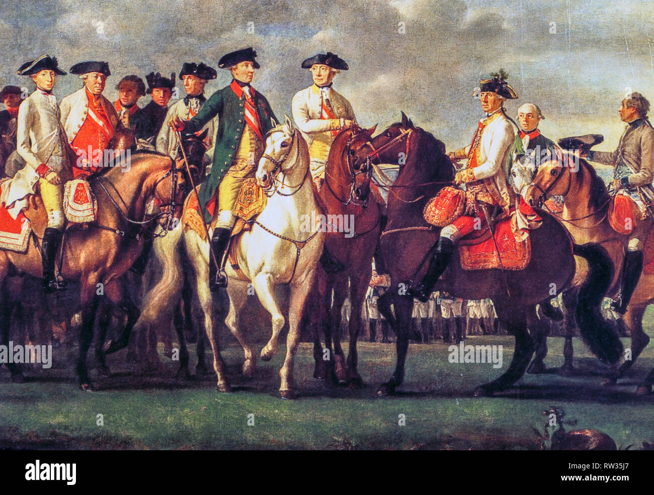 José II de Habsburgo y Lorena con sus generales Foto de stock