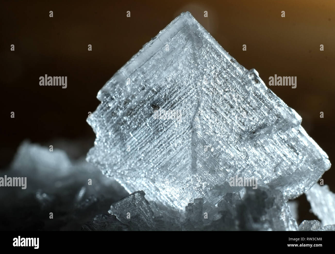 Los cristales de sal de mar, de cerca. Foto de stock