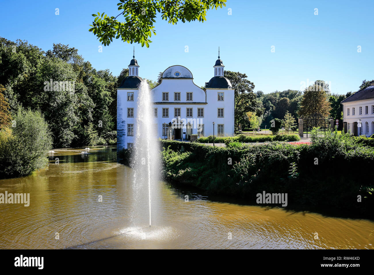 Essen, Renania del Norte-Westfalia, área de Ruhr, Alemania, castillo Borbeck, fotografiado en ocasión de la Essen 2017 Capital Verde de Europa. Essen, Nord Foto de stock