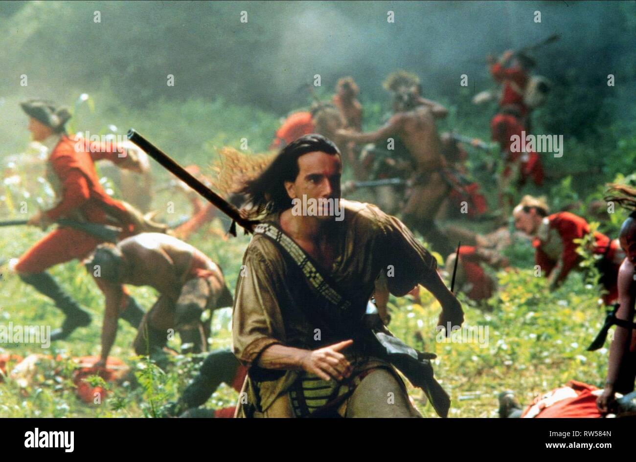 DANIEL DAY-Lewis, el último de los mohicanos, 1992 Foto de stock