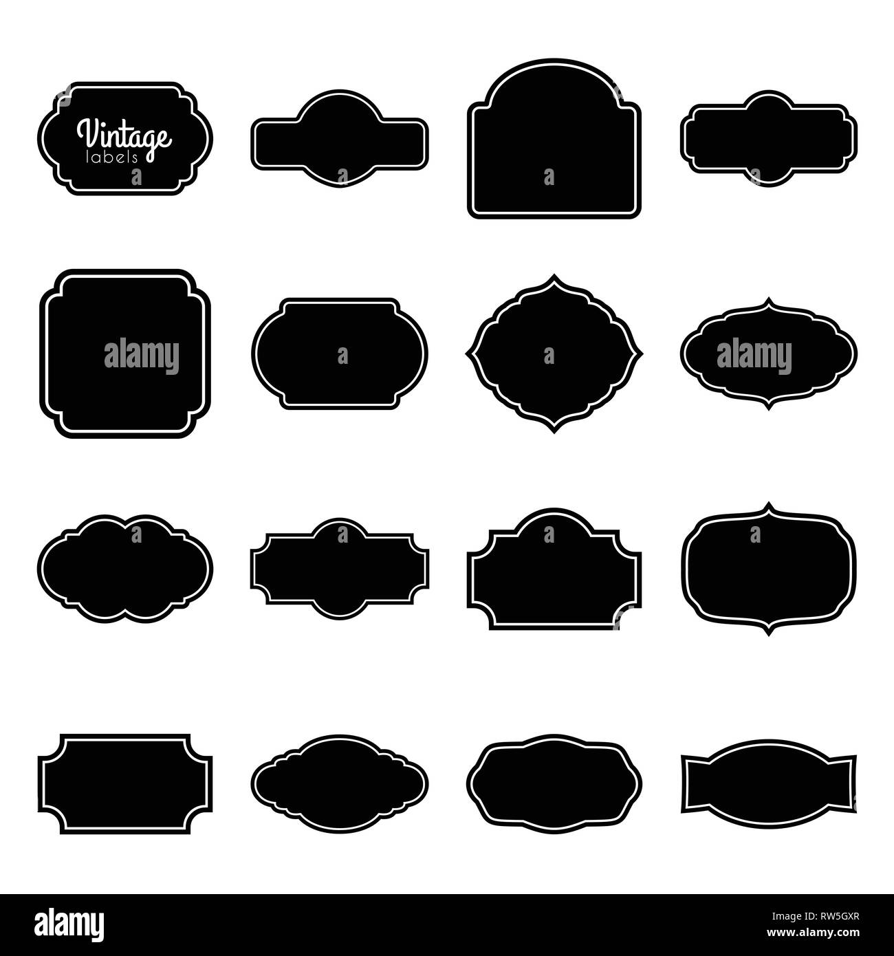 Vector vintage etiquetas establecidas. Para el diseño de marcos Imagen  Vector de stock - Alamy